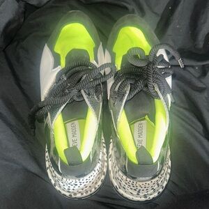 Steve Madden Neon Green and Black Sneakers